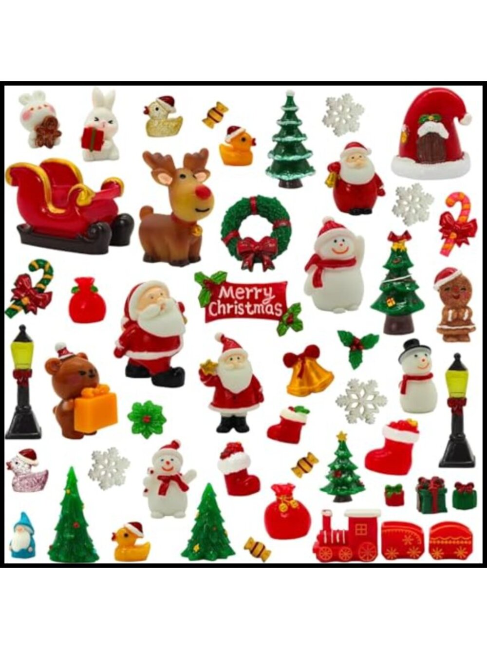 50Pc Christmas Mini Resin Figures Village Decor 43 Designs